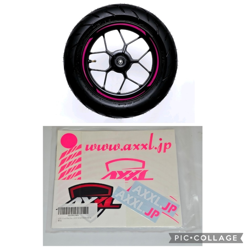 New AXXL.JP AXXL Motosports Japan 12" Wheel Rim Minimoto Decal Stickers Pink